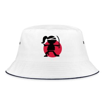 Urban Ninja Girl - Bucket Hat - white/navy - Front