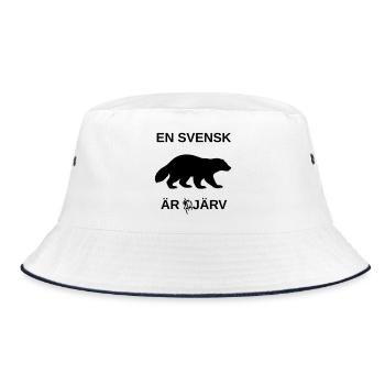 Un Suédois est järv (gras) (jeu de mots) (silhouette) 🇸🇪 - Bob - blanc/marine - Devant