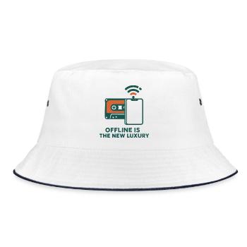 Offline is the new luxury - Bucket Hat - white/navy - Front