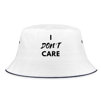 I Don"t Care black print - Bucket Hat - white/navy - Front