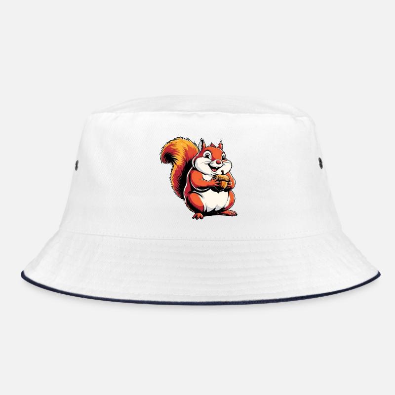 Witziger Eichhörnchen CartoonMit Eichel Bucket Hat