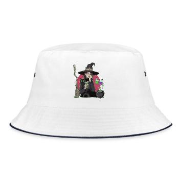 Hexe - Bucket Hat - Weiß/Navy - Vorne