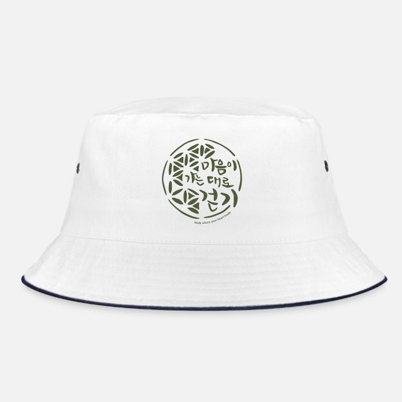 Koreanische Sprache mit Illustration, Handschrift Bucket Hat