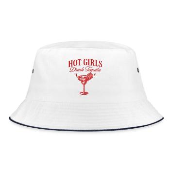 Humorous Aperitif Girls Drink Tequila - Bucket Hat - white/navy - Front