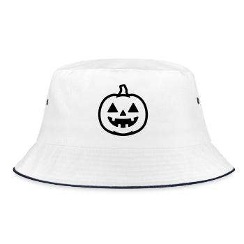 Kürbis - Bucket Hat - Weiß/Navy - Vorne