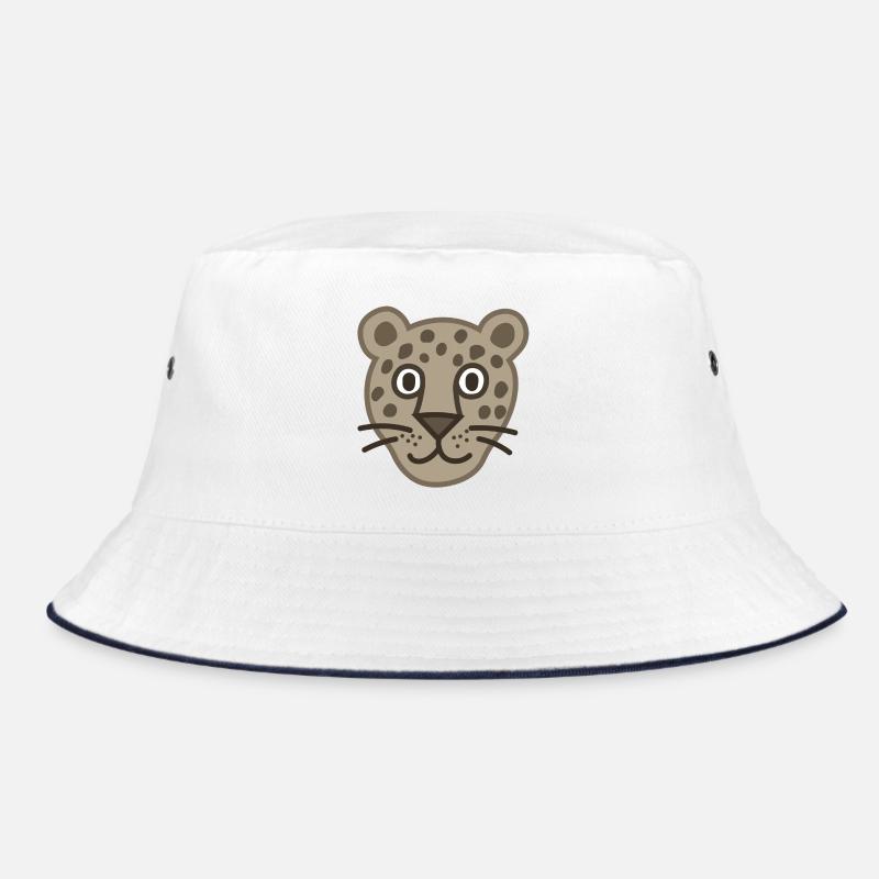 Niedliche Leopardengesicht Karikatur Bucket Hat
