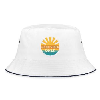 good-vibes-only-retro-vintage-tshirt-design.png - Bob - blanc/marine - Devant