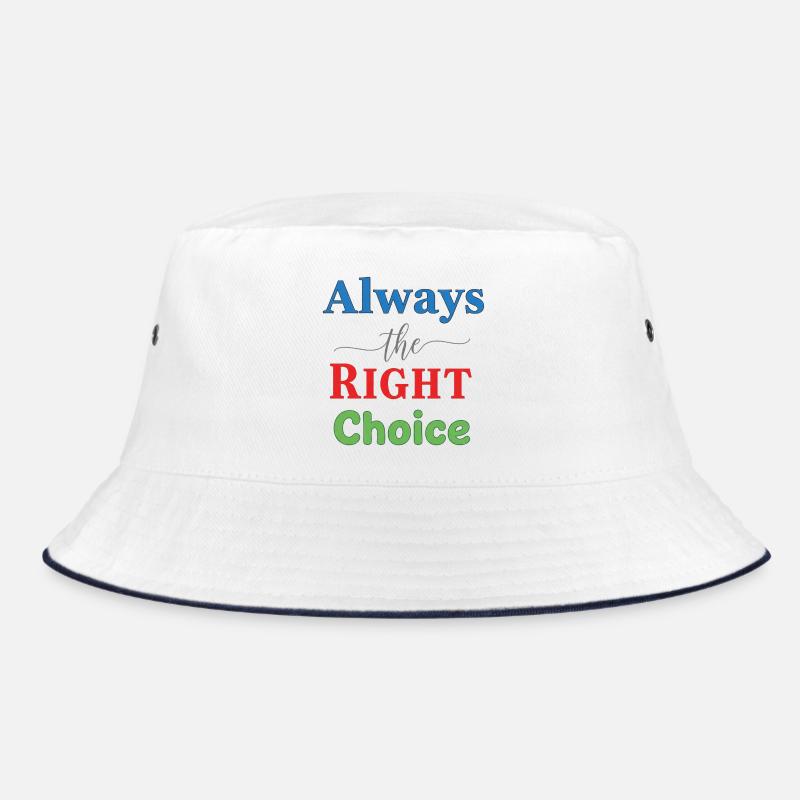 Vivid Multicolour Typography Design - Bucket Hat - white/navy