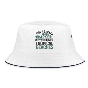 Amoureux des plages tropicales et détendus, vacances - Bob - blanc/marine - Devant