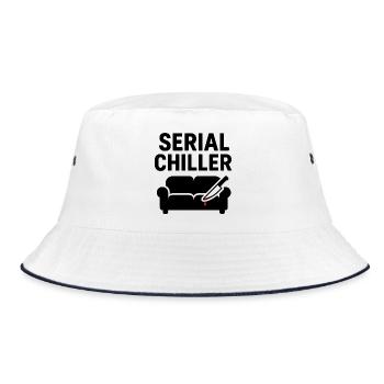Serial Chiller Shirt – Podcast drôle sur les vrais crimes - Bob - blanc/marine - Devant