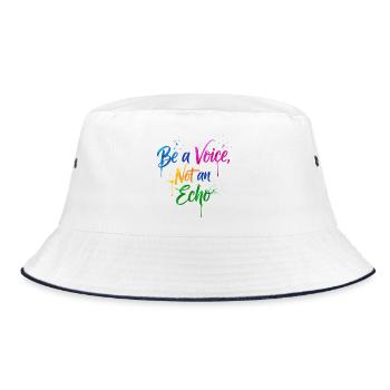 Inspirational Rainbow Protest Quote Design - Bucket Hat - white/navy - Front