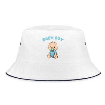 Imprimé Bébé Garçon Mignon - Bob - blanc/marine - Devant