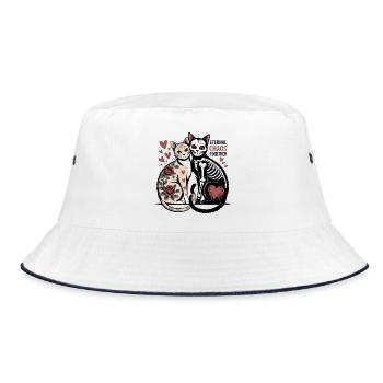 Eternal Chaos Cats - Bucket Hat - white/navy - Front