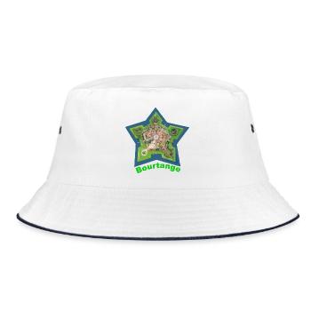 Bourtange Sternform mit Festungsdetail - Bucket Hat - Weiß/Navy - Vorne