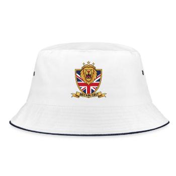 Lion of Britain Union Jack Badge - Bucket Hat - white/navy - Front
