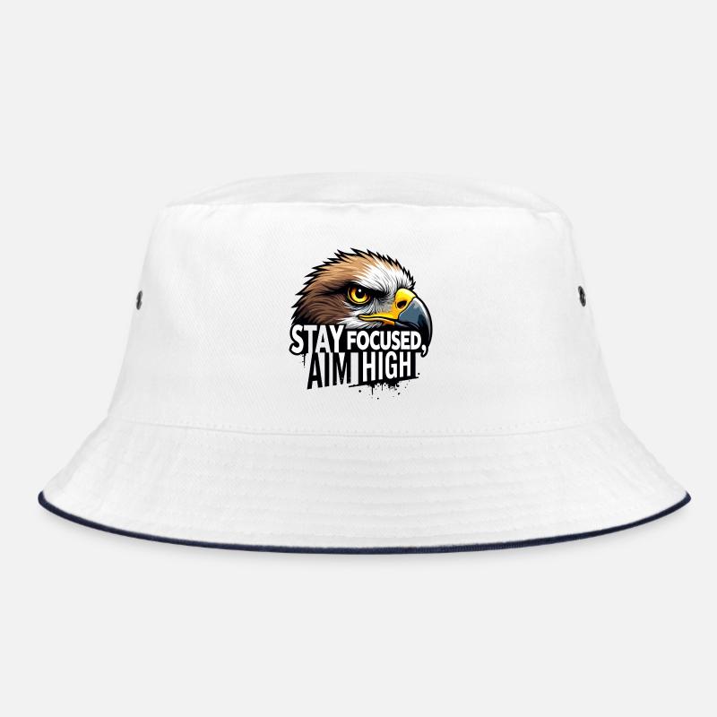 Eagle Focus Motivational Design - Bucket Hat - white/navy