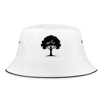 Illustration d’art d’arbre élégant - Bob - blanc/marine - Devant