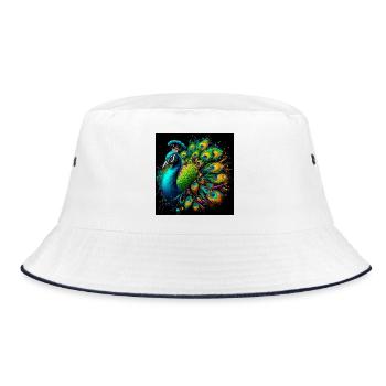 Pfau - Bucket Hat - Weiß/Navy - Vorne