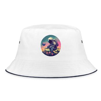 Space Blossoms Astronaut - Bucket Hat - white/navy - Front
