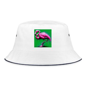 flamingo - Bucket Hat - white/navy - Front