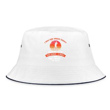 Funny Golf Joke One Under Tree Bush Water - Bucket Hat - Weiß/Navy - Vorne