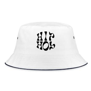 Hip Hop liquid wavy logo - Bucket Hat - white/navy - Front