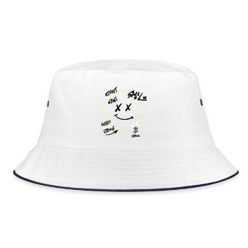 Urban Flower - Streetwear- Imprimé-noir - Bob - blanc/marine - Devant