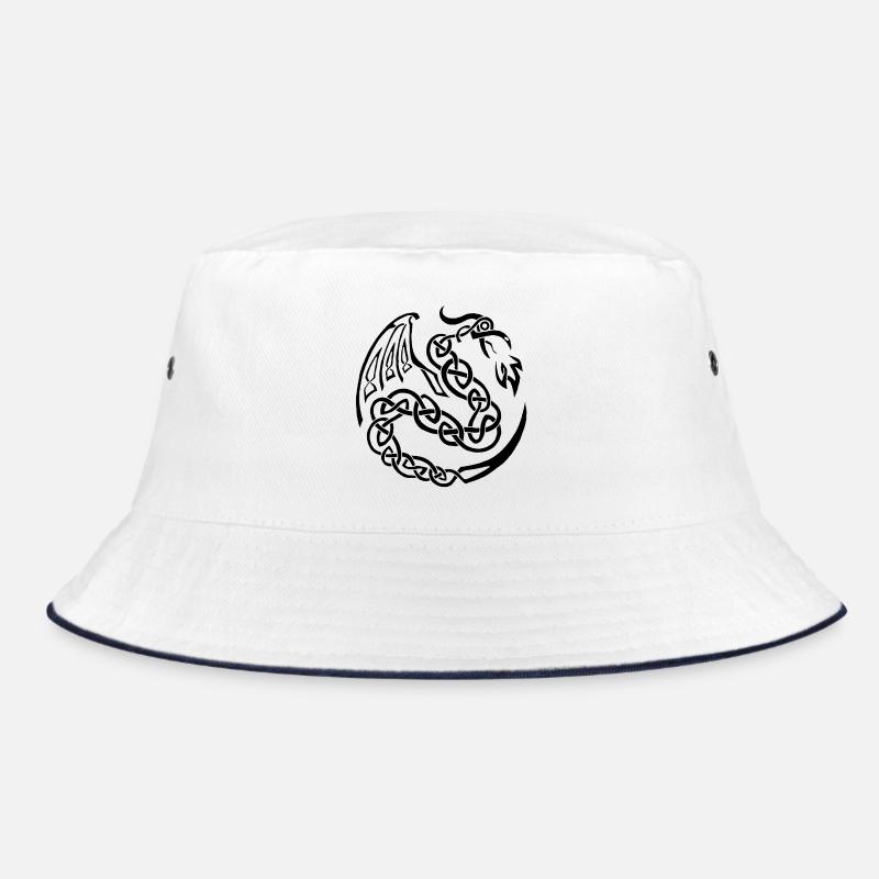 Schwarzer keltischer Drache Bucket Hat