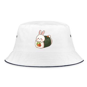 Panda Sushi – Oil Painting Anime Style - Bucket Hat - Weiß/Navy - Vorne