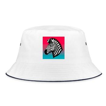 zebra - Bucket Hat - white/navy - Front