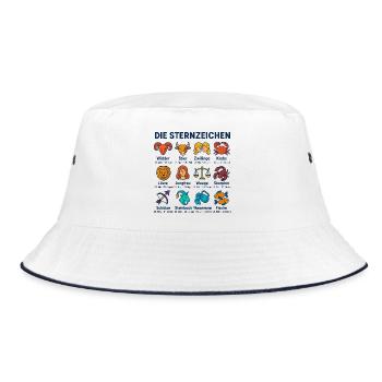Die Sternzeichen - Bucket Hat - Weiß/Navy - Vorne