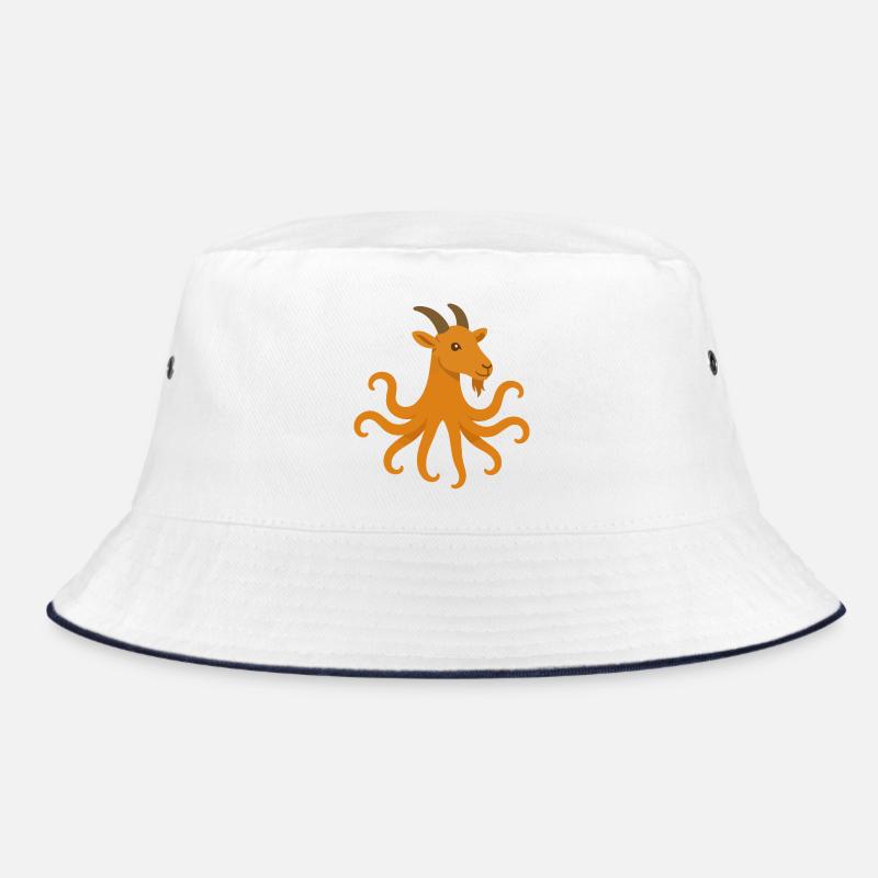 The octopus or goat octopus - Bucket Hat - white/navy