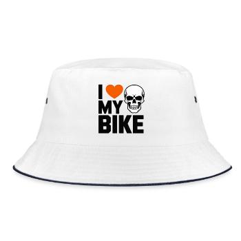 I Love My Bike Epic Biker Skull Passion Ride - Bucket Hat - white/navy - Front