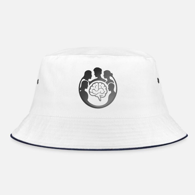 Community Brain Circle - Bucket Hat - white/navy