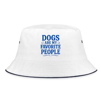 Dogs Are My Favorite People - Bucket Hat - white/navy - Front