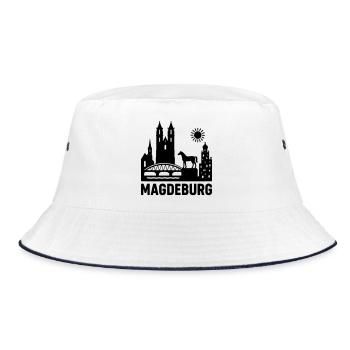 Magdeburg Silhouette - Bucket Hat - white/navy - Front