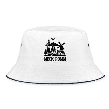 meckpomm silhouette - Bucket Hat - Weiß/Navy - Vorne
