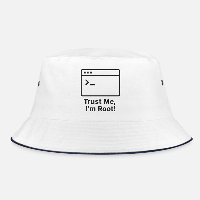 Trust Me I am Root - Bucket Hat - white/navy