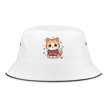 Chat de Noël - Bob - blanc/marine - Devant