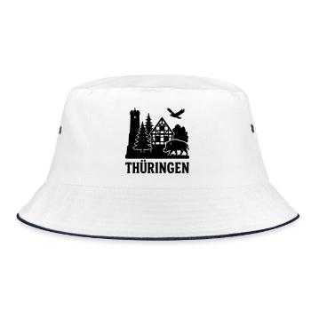 Thuringia Silhouette - Bucket Hat - white/navy - Front