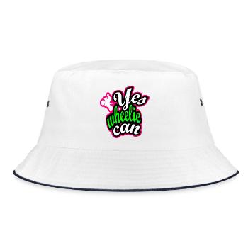  Wheelie Streetstyle Design - Bucket Hat - Weiß/Navy - Vorne