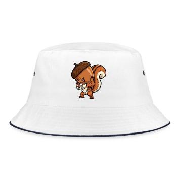 Squirrel Workout Fitness Bodybuilding Gym - Bucket Hat - white/navy - Front
