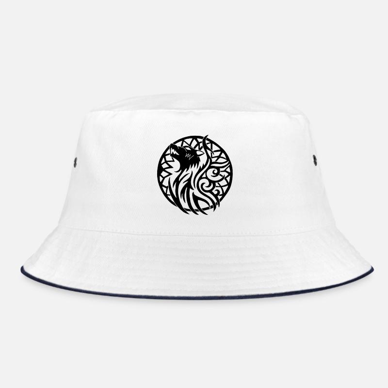 Schwarzer Wikingerwolf und Talisman des Glücks Bucket Hat