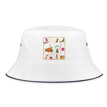 Christmas collage - Bucket Hat - white/navy - Front