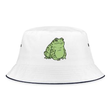Fette Kröte - Bucket Hat - Weiß/Navy - Vorne