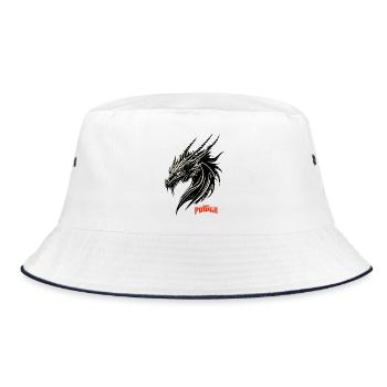 Motif contrasté de tête de dragon - Bob - blanc/marine - Devant