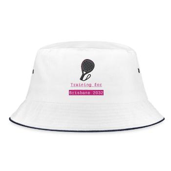 Padel Training Brisbane 2032 - Bucket Hat - white/navy - Front
