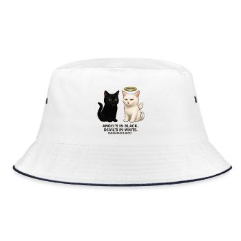 Angel vs. Devil Cats - Bucket Hat - white/navy - Front