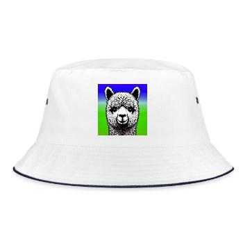Alpaca - Bucket Hat - white/navy - Front