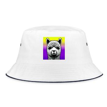 Alpaca - Bucket Hat - white/navy - Front